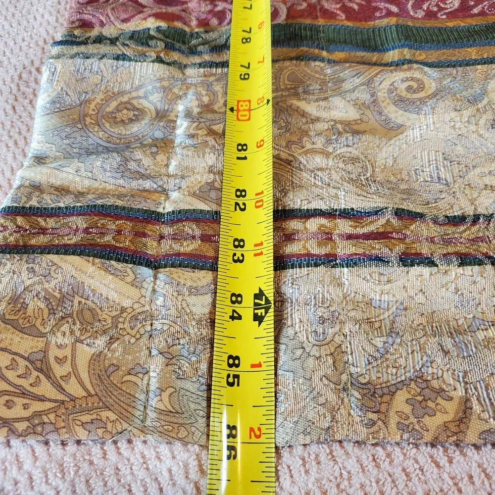 Croscill Vtg Striped valance 18x86 Cotton‎ Blend Gold, Pink, Green, Beige EUC